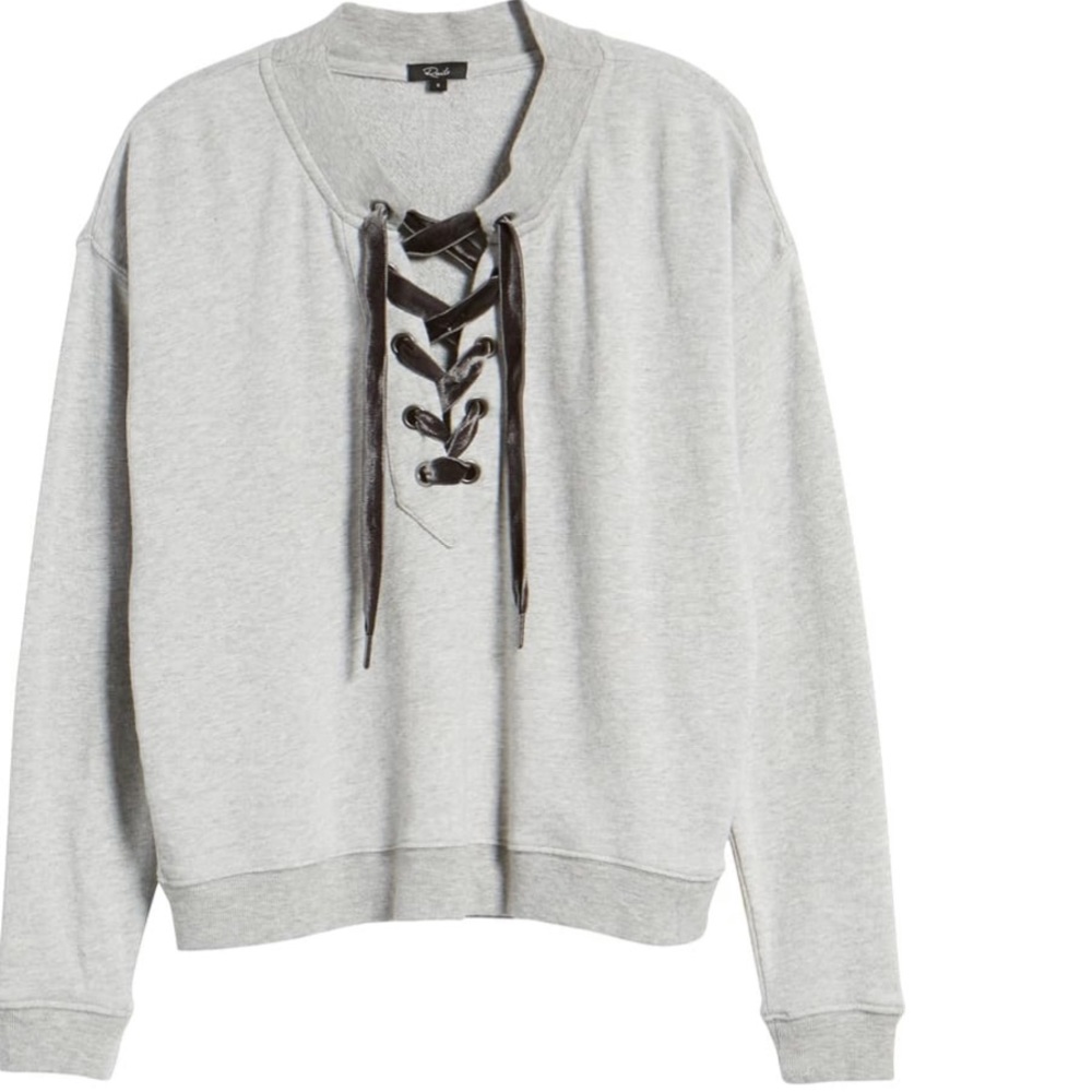 Rails - Ryan Lace-Up Sweatshirt Grey Size S